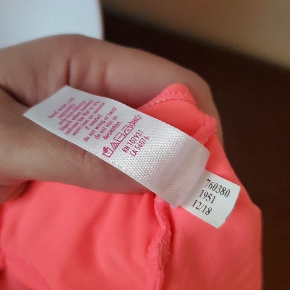 NWOT Justice neon orange 2 piece girls swim suit sz 16 🌛 - Picture 10 of 12